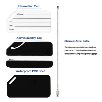 

Aluminum Luggage Tags for Baggage Handbag Tag Labels Suitcase ID Tags Labels 7 Colors Aero Design 5 Pack Multicolored