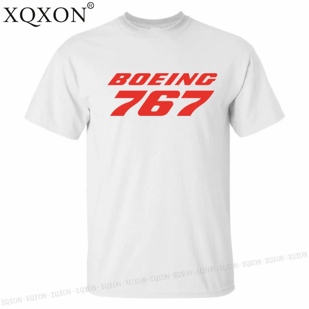 XQXON-американский размер, Мужская футболка Boeing 767, дизайнерская летняя хлопковая футболка высокого качества, новая мужская футболка, футболки, топы K709 - Цвет: White