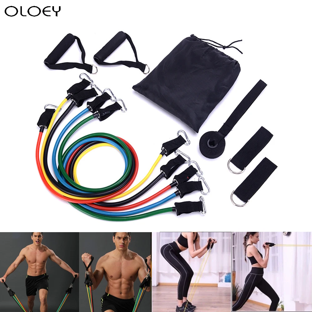Resistance Tube Exercise Fitness Bands Stretch Band Workout Yoga Strap Pilates 