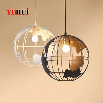

Retro-industrial Style Creative Globe Simple Restaurant Children's Room Bar Tieyi Chandelier Individual Milk Tea Shop Lamps