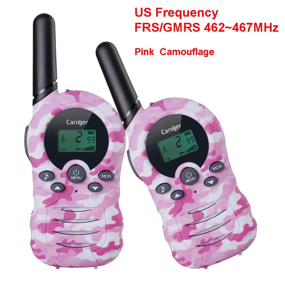 US Acu Camouflage Caroger 22/8 канал 2 шт. иди и болтай Walkie Talkie S FRS/GMRS 462/467/446 МГц двухстороннее радио 2 км Диапазон ручной домофон с камуфляжным принтом - Цвет: US Acu Camouflage