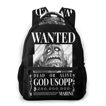 

Black Clover Shoulder Bag for Teenage Usopp Wanted Poster Black Fashion Students Backpack