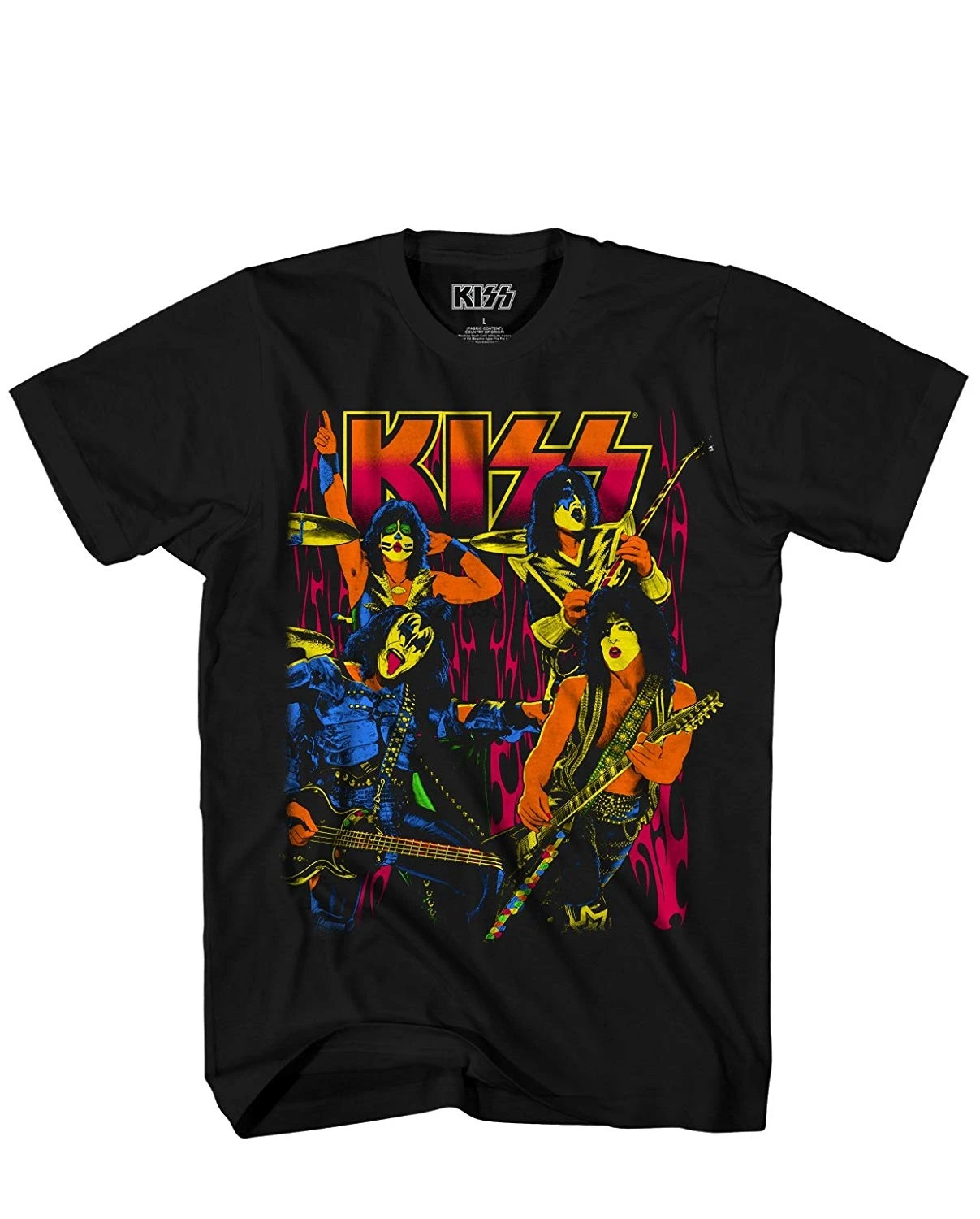 Kiss Lectrick рок-н-ролл Классическая флуоресцентная винтажная Мужская футболка с