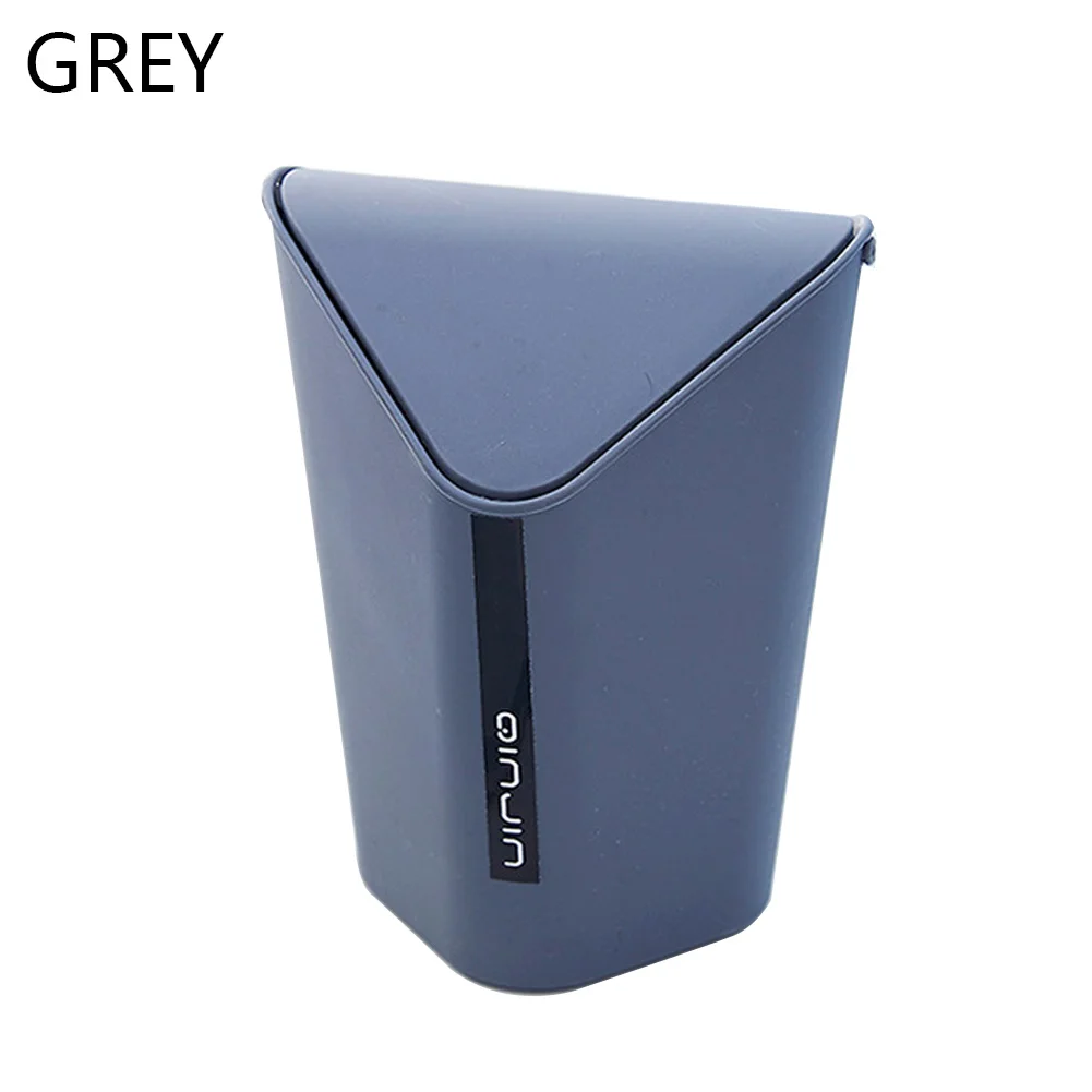 Dark Gray Модные пластиковые контейнеры для мусора, креативный мусорный бак с крышкой, офисные настольные мини мусорные корзины, мусорные корзины, аксессуары для уборки - Color: Dark Gray