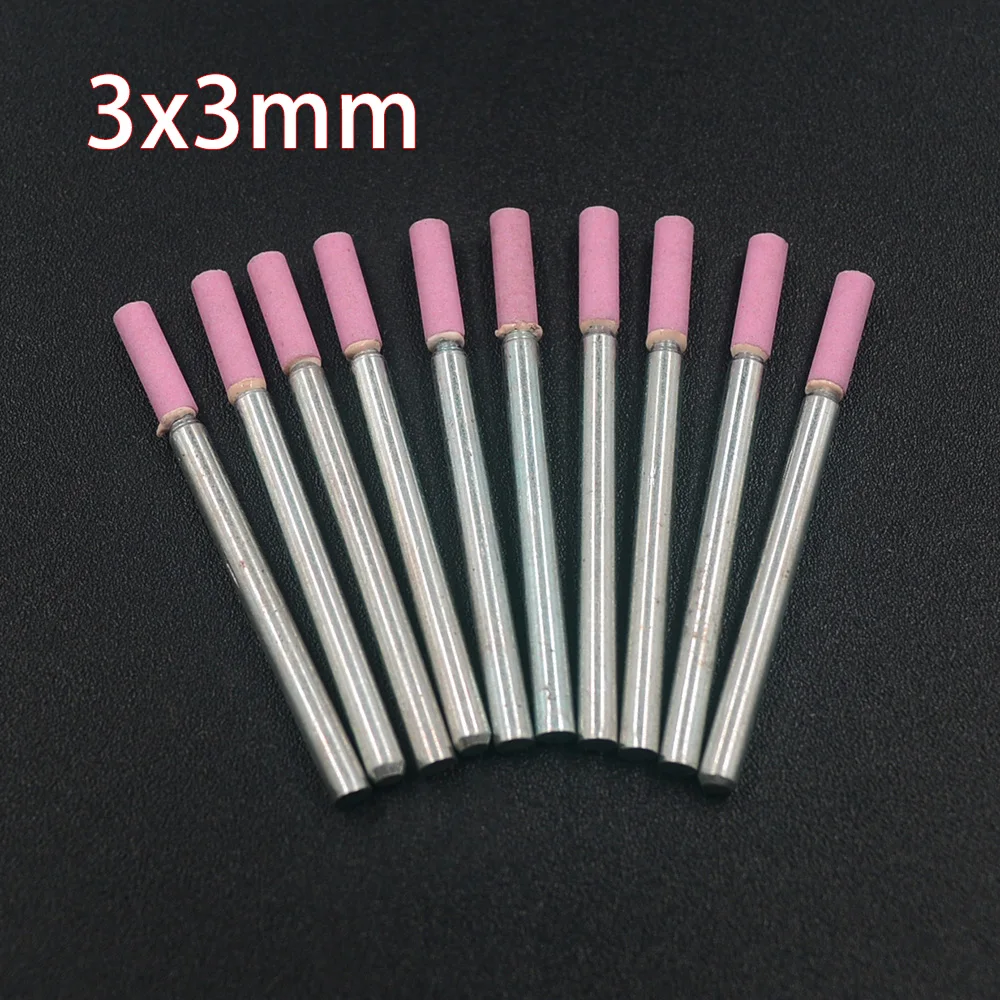 10Pcs 1/8 3X3Mm Gambo Abrasivo Montato Su Pietra Set Mola Abrasiva Per Utensili Rotanti Dremel 4000 3000 Dremel