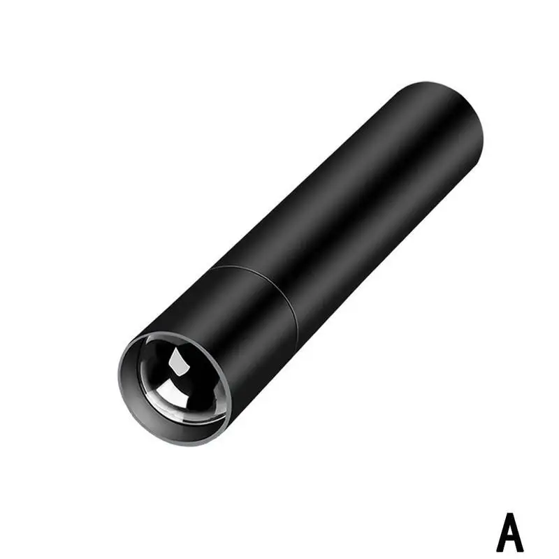 Открытый мини-фонарик USB Перезаряжаемый 3 режима освещения водонепроницаемый портативный светодиодный фонарик для освещения ночной езды аварийный - Color: Black fixed focus A