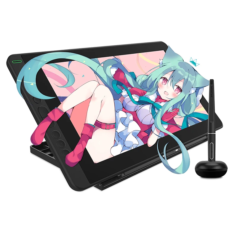 Huion kamvas 13 tablet gráfico monitor sem bateria caneta exibição desenho monitor 8192 níveis com chaves expressas gamut 120% srgb