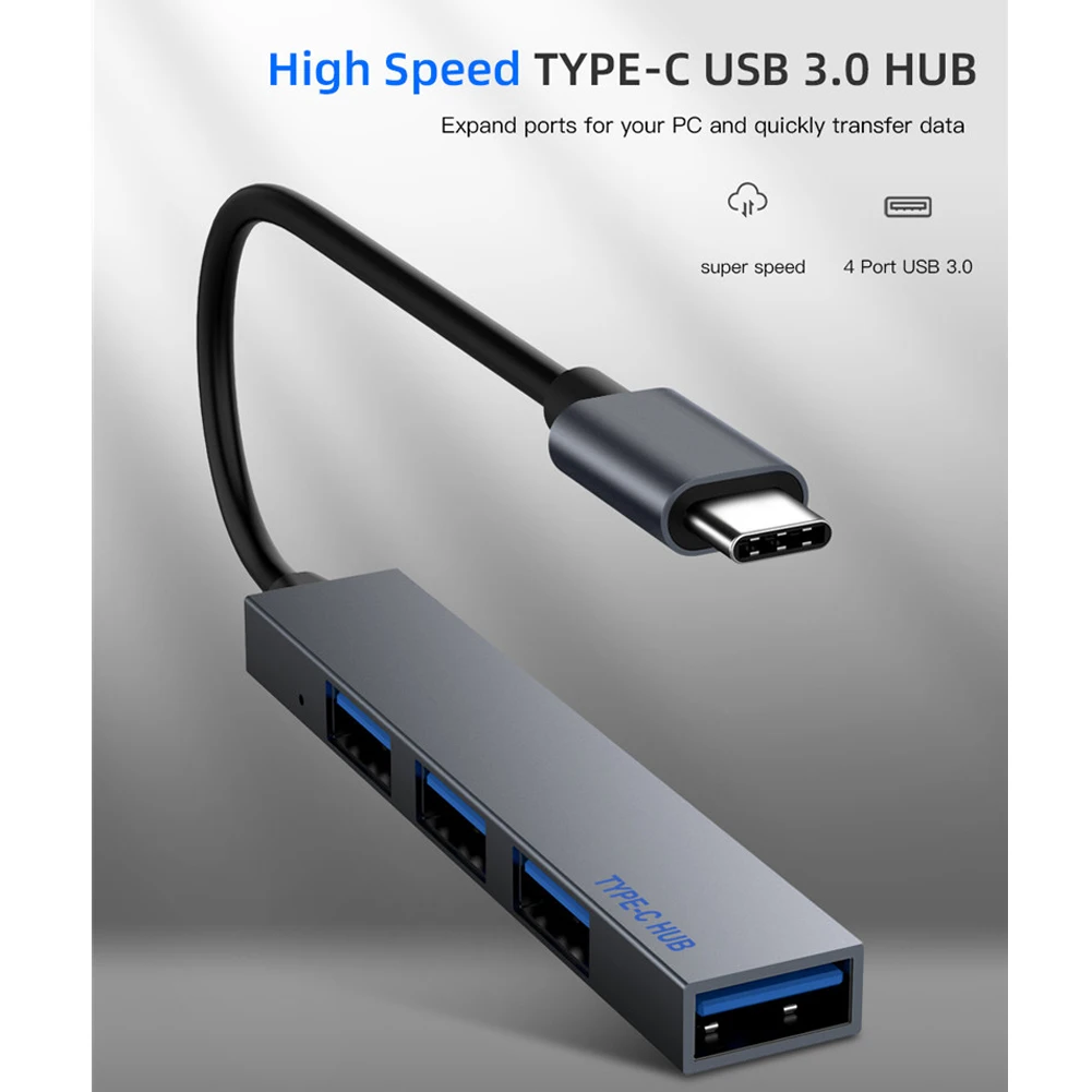 4 Порты и разъёмы USB концентратор Тип-C OTG USB Hub 3,1/3,0 мульти-Сплиттер расширения настольных ПК ноутбук Macbook адаптер