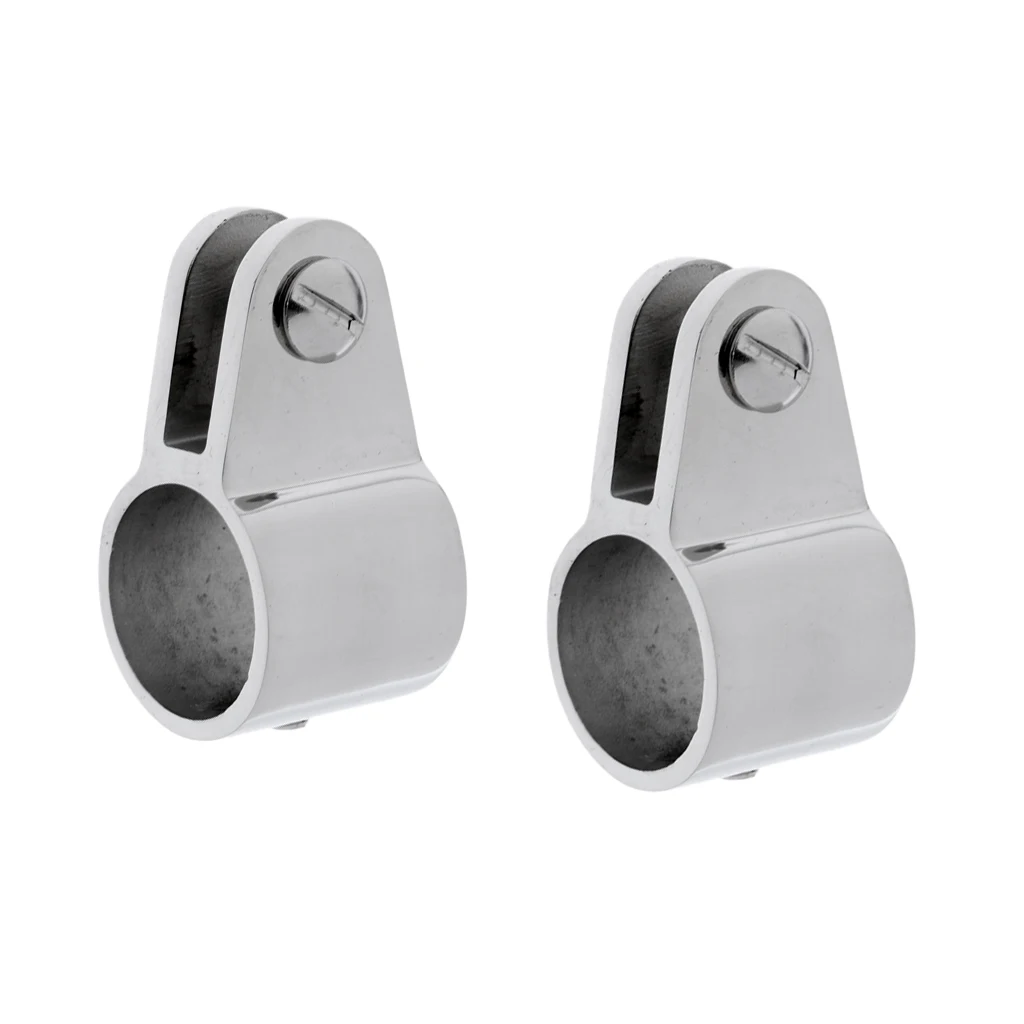 2PCS Marine Grade 316 Stainless Steel Boat Canopy Bimini Top Hinges - Heavy Dudy Tube Mount Hinged Dia 7/8 inch