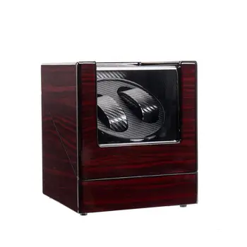 

Double Automatic Watch Winder Box Rotation Wood Display Case Storage Organizer Adjustable Pillow Sandalwood Red[US-Stock]