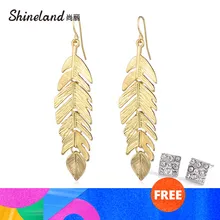 Shineland, 1 пара, золотой цвет, листья, винтажные свисающие серьги для женщин, висячие серьги, модные ювелирные изделия, Brincos Pendientes, подарки