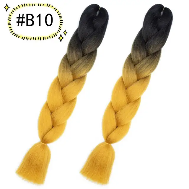 Jumbo Braiding Hair Extensions Kanekalon Braiding Hair 24 Inch Ombre Multiple Tone Colored Synthetic Hair for Women B10