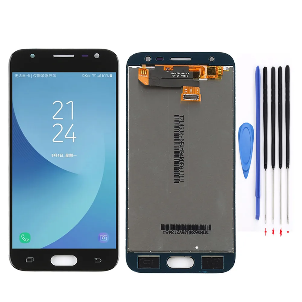 AAA для samsung Galaxy J3 lcd J330 J330F J330G ЖК-дисплей с сенсорным экраном дигитайзер j330 lcd для samsung J3 экран - Цвет: Black with tools