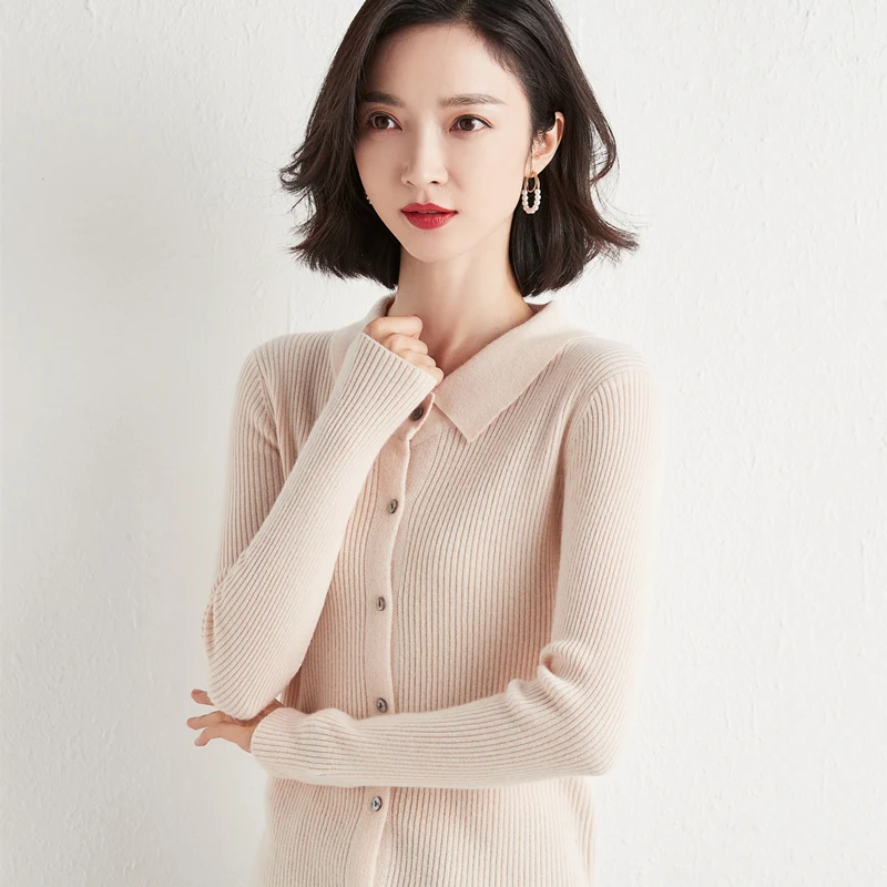 XXXL Winter Autumn Cashmere Knitted Cardigan Women Coat  Buttons Turn Down Neck Female Jumpers Casaul Buttons Women Basic Tops