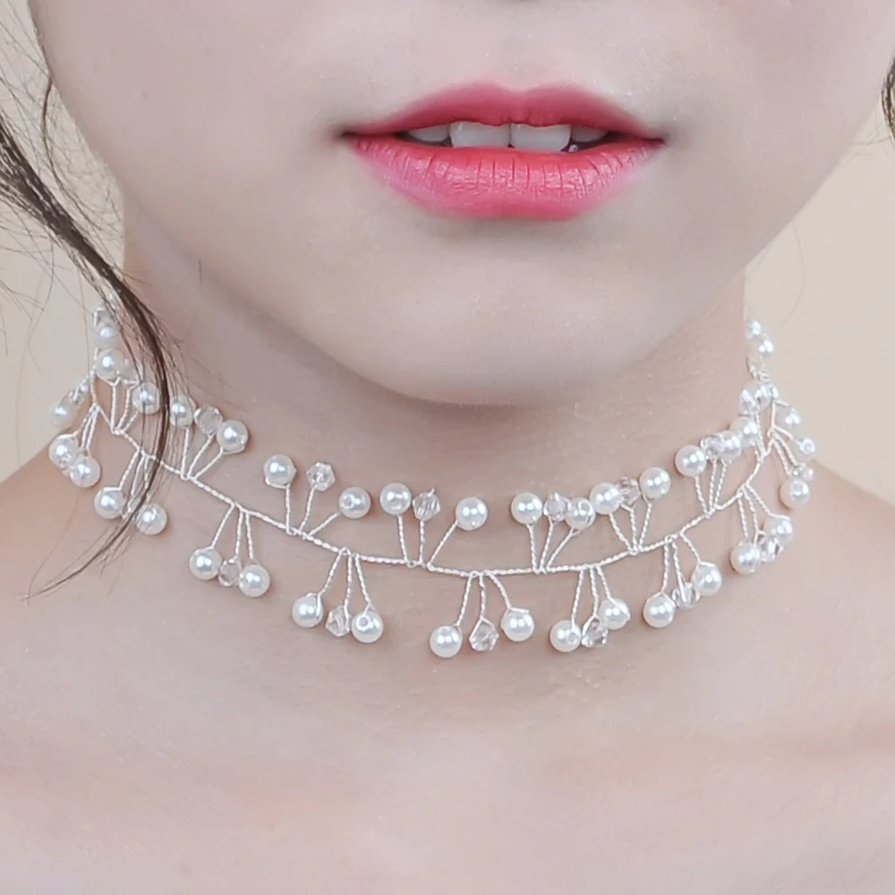 TRiXY H47-s Pearls Wedding Headband for Bride Rhinestones Beading Hairpins Bridal Headpiece Wedding Hair Jewelry Accessories