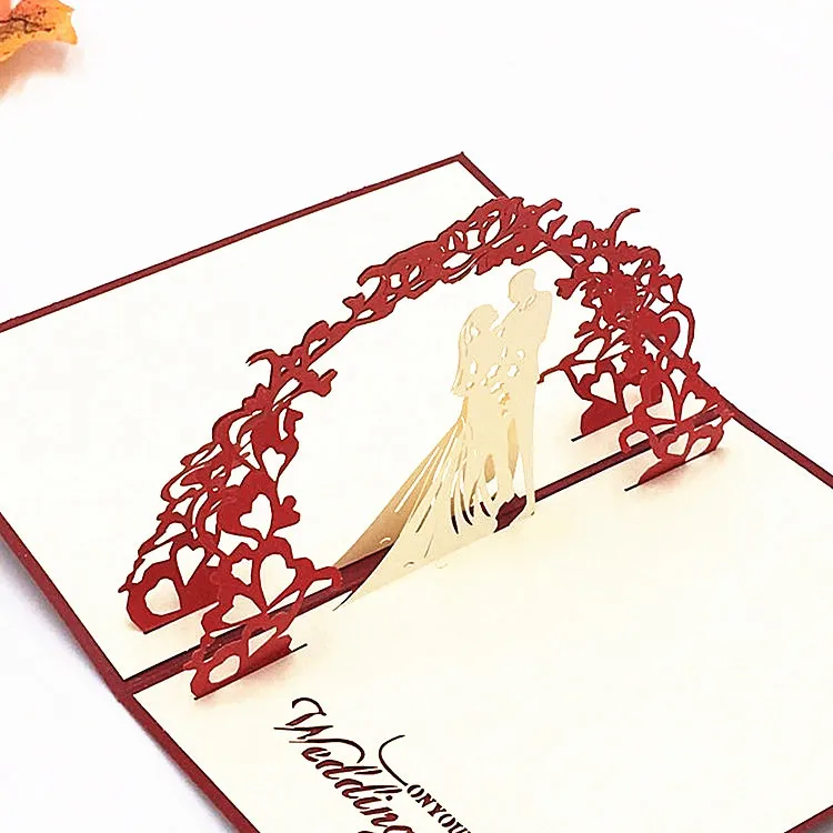  10pcs 3D archway lovers popup engagement wedding invitation cards for valentine's day wedding marri - 4.00002E+12