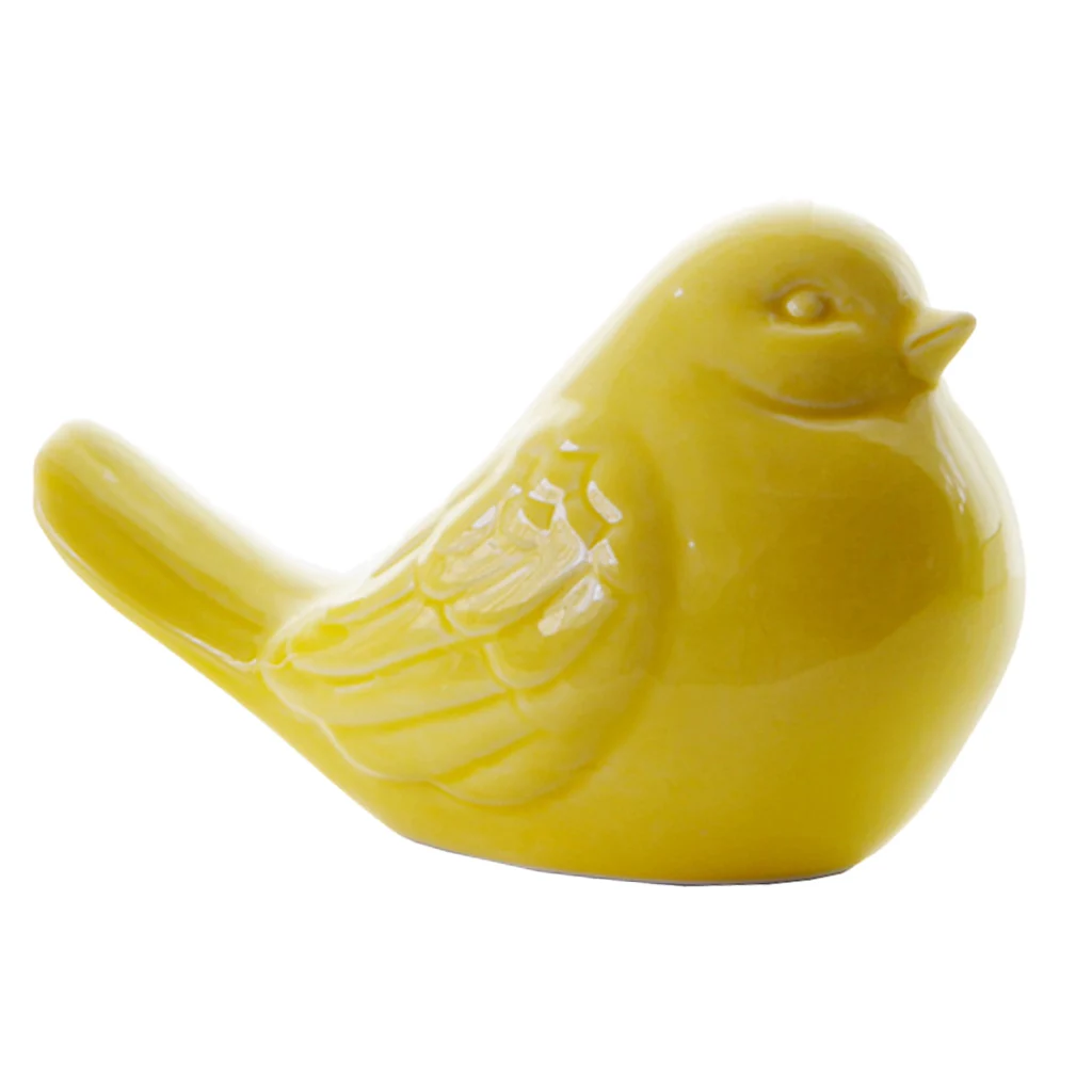 Glazed Ceramic Birds Porcelain Bird Figurine Statue Home Decor Mini Bird Ornaments for Kids DIY Gifts Cafe Bar Table Display