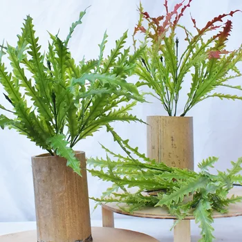 

Green Plant Spray Color 5 Fork Seagrass Flower Arrangement Plant Wall with Wood Model Sea Grass Green Plastic Water Plant