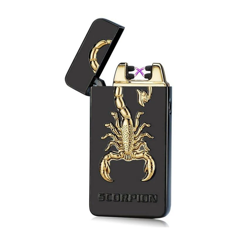 

Electronic USB Charging Double Plasma Arc Lighter Rechargeable Eletronic Pulse Lighters Chinese Dragon Shape Lighter For Gifts