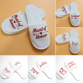 

Hotel Disposable Slippers Color bronzing letters Travel Spa Slippers one time guest wedding party solid white Sanitary Slippers