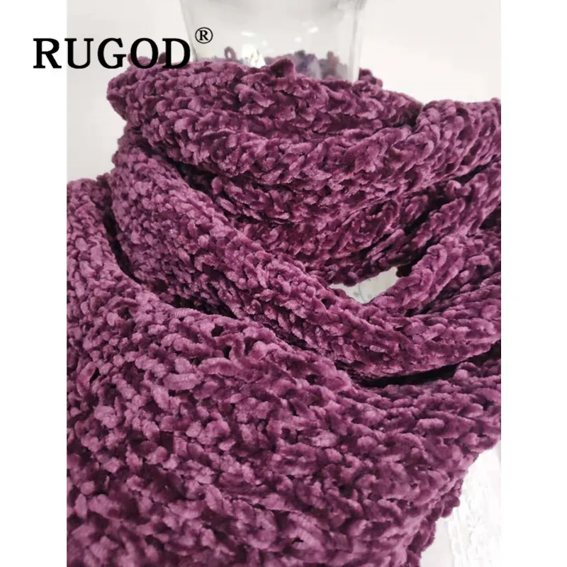 RUGOD Elegant ladies soft scarf Fashion new winter Warm Neck Warmer Circle Snood for women Vintage purple Ring Scarves