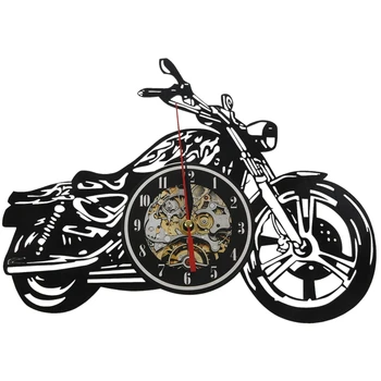 

Motorcycle acrylic Record Wall Clock Motorcycle Time Clocks Watch House Motorbike Wall Art Decor Clock