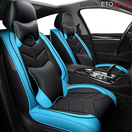Универсальные кожаные чехлы для сидений автомобиля для Honda все модели civic accord fit crz crv urv odyssey city GIENIA Jade Elysion CIIM Car - Название цвета: blue luxury