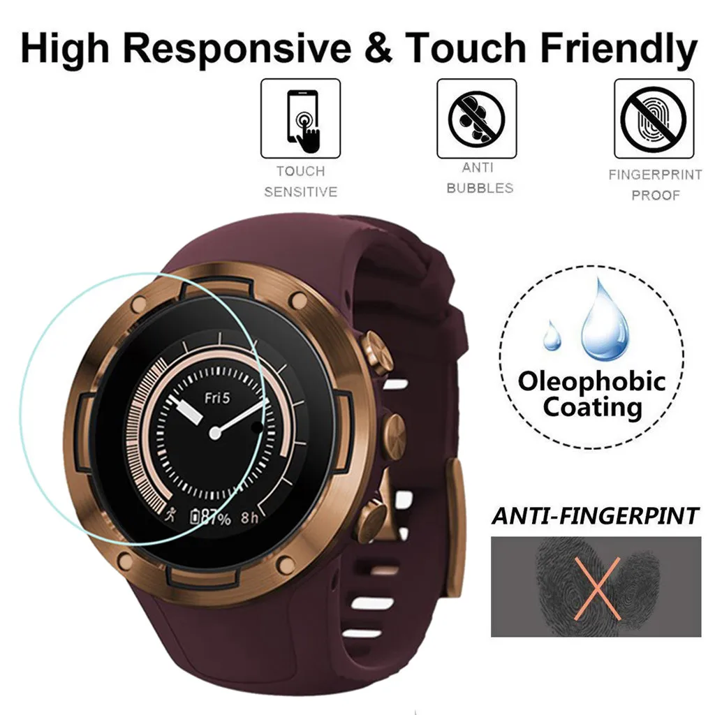 Закаленное стекло протектор экрана для SUUNTO 5 Смарт-часы Ультра прозрачная пленка защитная пленка для экрана полное покрытие Новинка 1 упаковка 3 Упаковка 19 октября