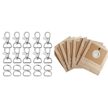 

60Pcs Swivel Snap Hooks and D Rings for Lanyard and Sewing Projects & 20Pcs Vacuum Dust Bag for Fc8613