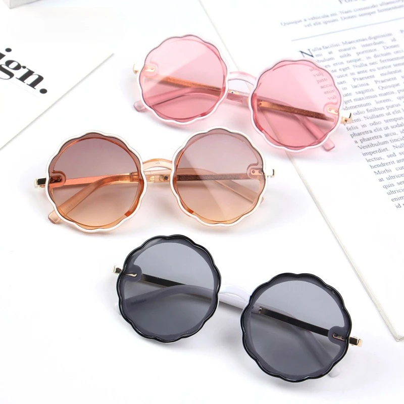 Flower Round Cute kids sunglasses UV400 for Boy girls toddler Lovely baby sun glasses Children Oculos de sol