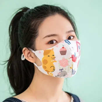 

Cotton Face Maskswashable And Reusable Facemask Adult Cartoon Print Breathable Cloth Masks For Germ Protection 2020 Bylima Scarf