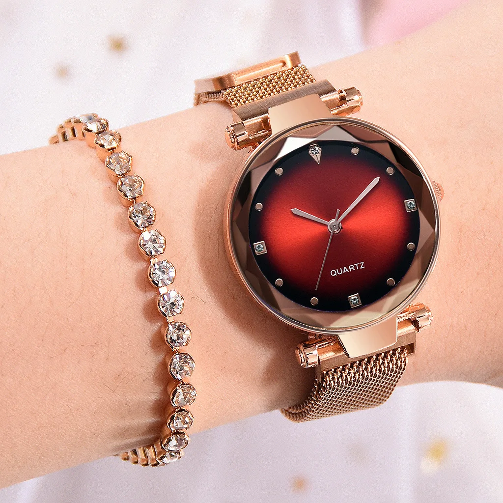 

2019 New Style Magnet Watch Women's Korean-style Simple Fashion Creative Network Red Lazy Quartz Watch