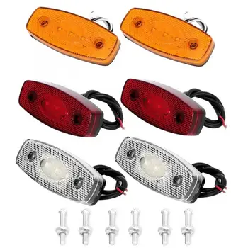 

2 Pcs Environmental Friendly 3 LED Bead Boat Shape Side Light Truck Signal Lamp 2.4W 10~30V Red/Yellow/White