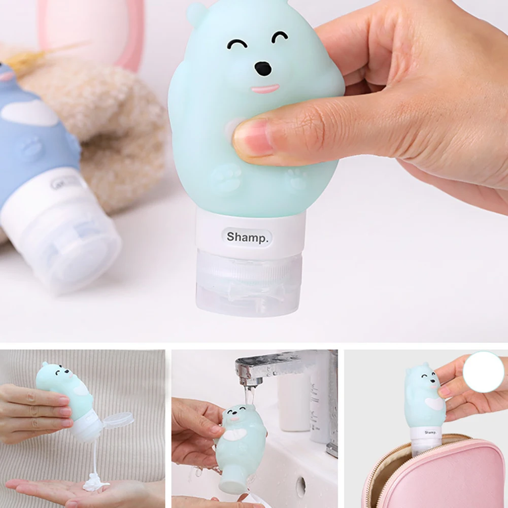 

Travel portable squeeze bottle cartoon modeling Silicone squeeze bottle Shampoo Shower Gel Lotion Storage Refillable BottleS