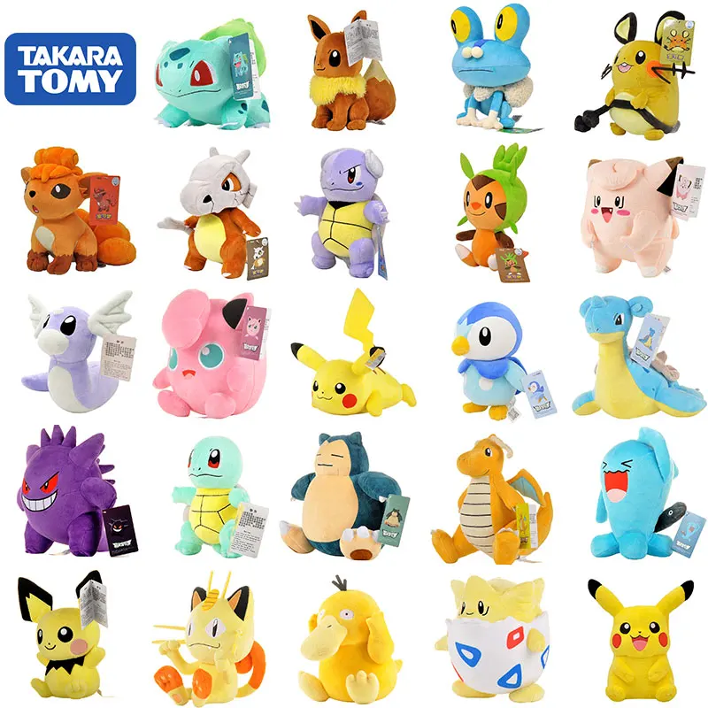 

Charmander Squirtle Pikachued Bulbasaur Jigglypuff Lapras Eevee anime pokemoned stuffed toy Peluche plush doll Gift For kid