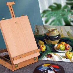 Painting Wooden Easel Box Sketch Easel Drawing Table Laptop Box Oil Paint Accessories Art Suitcase Supplies For Artist Children