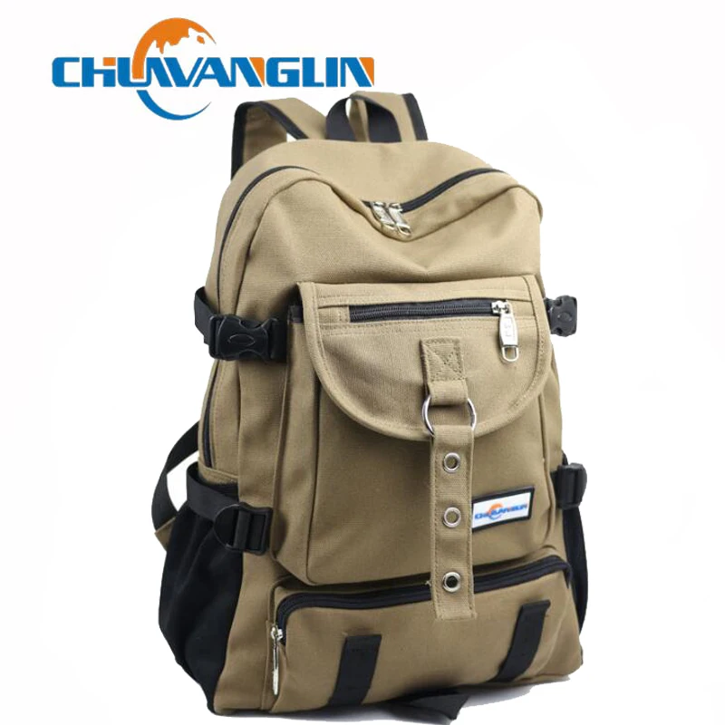 Designer Backpacks Canvas-Bag Casual Fashion Strap Men Zipper for Solid New