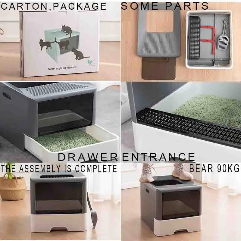 2020New Pet Fold Cat Tray Litter Box Closed Toilet for Cats Training Kit Sand Shovel Kitten Dog To Accustom A Cats To A Restroom 2020New Pet Fold Cat Tray Litter Box Closed Toilet for Cats Training Kit Sand Shovel Kitten Dog To Accustom A Cats To A Restroom