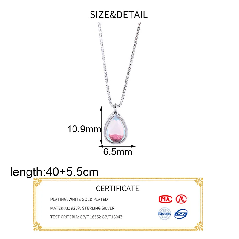 INZATT, настоящее 925 пробы, серебро, циркон, капля воды, подвеска, колье, ожерелье для женщин, модные, вечерние, хорошее ювелирное изделие, милые аксессуары