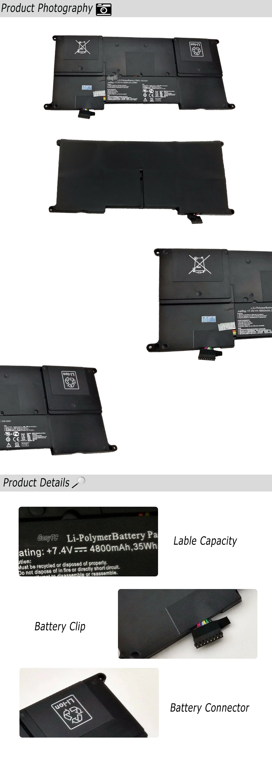 4800 мА/ч, 7,4 V C23-UX21 C23UX21 аккумулятор для ноутбука Asus Zenbook UX21 UX21A UX21E серия Ultrabook натуральная батарея