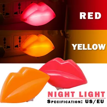 

LED Lip Style Night Lights Lips Lamp Plug-in Wall Decor Night Light For Bedroom Bathroom Hallway Stairs Love Romantic EU/US#1