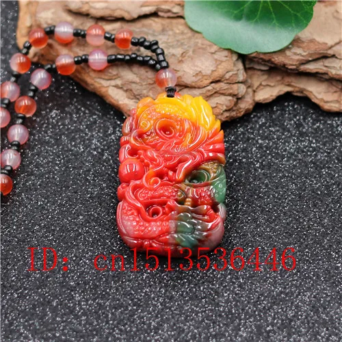 Китайский Цвет Нефритовый дракон ожерелье из бисера Шарм ювелирные изделия Модные аксессуары ручной работы женский амулет подарки