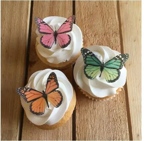 Decoración de pasteles de mariposa comestible de Pascua de gran tamaño,  decoraciones de papel de oblea para cupcakes, herramientas de decoración de  pasteles, 24 piezas por lote - AliExpress