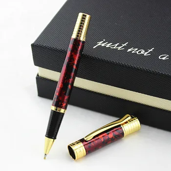 

DIKA WEN Red pattern metal roller pen 0.5mm nib ball pen office & school stationery with Black ink refill free shipping
