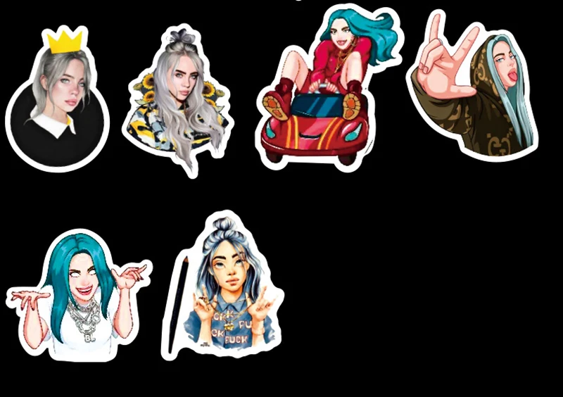 50 шт./компл. Billie Eilish мультфильм ПВХ наклейки милые Водонепроницаемый пуля журнал Скрапбукинг наклейки канцелярские принадлежности, школьные принадлежности