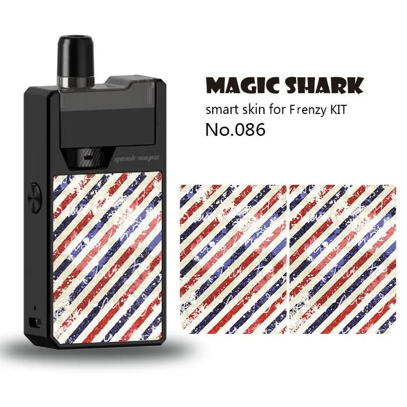 Волшебная Акула Мода лист живопись Китай Рик и Морти цветок Vape стикер комплект крышка Пленка чехол кожи для Frenzy Kit - Цвет: 086
