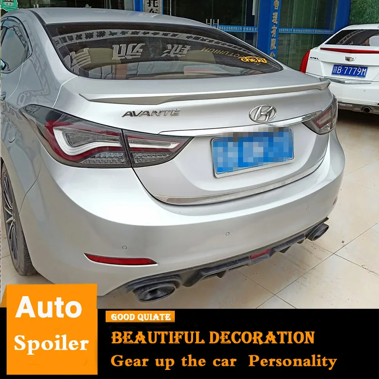 Спойлер для Hyundai Elantra 2012 2017 спортивный спойлер из АБС пластика заднего крыла