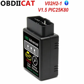 

Newest PIC25K80 Chip V02H2/V02H2-1 Code Reader elm327 V1.5 Bluetooth OBD2 Diagnostic Tool Auto Diagnostic Scanning free shipping
