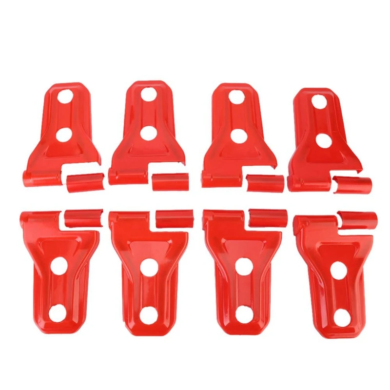 

Door Hinge Cover, 8 ABS Chrome Plated Side Door Hinge Cover Exterior Molding Trims for Jeep Wrangler JL 2018-2019 Red