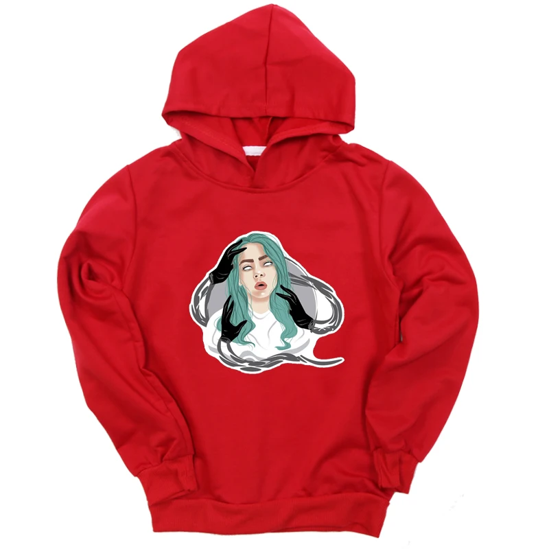 Kpop Billie Eilish/худи для детей, хип-хоп, подростковые толстовки с принтом «Bad Guy», Спортивная повседневная Весенняя толстовка унисекс, пуловер с капюшоном